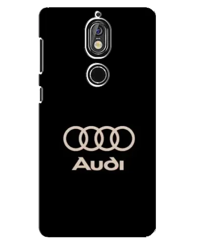 Чехол для Nokia 7 с картинкой «Audi — золотой логотип»