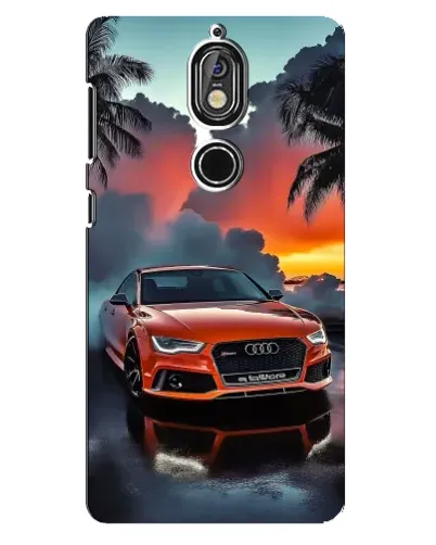 Чехол для Nokia 7 с картинкой «Audi — закат»