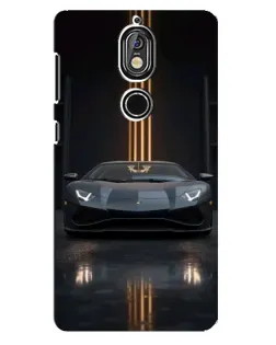 Чохол для Nokia 7 з картинкою «Lamborghini золоті лінії»