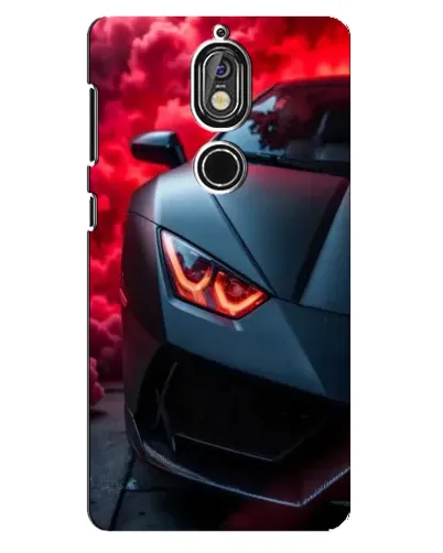 Чехол для Nokia 7 с картинкой «Lamborghini красное сияние»
