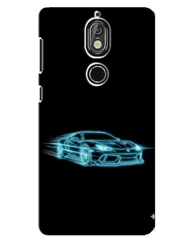 Чехол для Nokia 7 с картинкой «Неоновый контур Lamborghini»