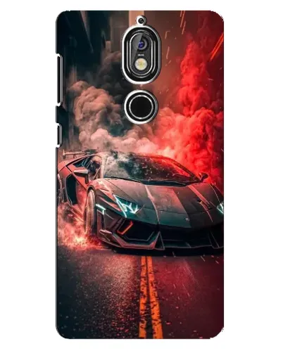 Чехол для Nokia 7 с картинкой «Lamborghini красный дым»