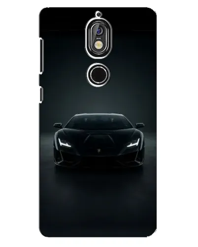 Чехол для Nokia 7 с картинкой «Черный Lamborghini Aventador»
