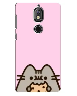 Чехол для Nokia 7 с картинкой «Pusheen и печенье»