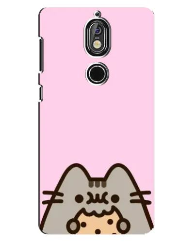Чехол для Nokia 7 с картинкой «Pusheen и печенье»