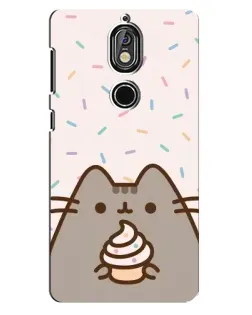 Чехол для Nokia 7 с картинкой «Пушин с кексом»