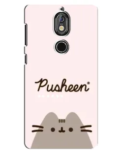 Чехол для Nokia 7 с картинкой «Pusheen логотип»
