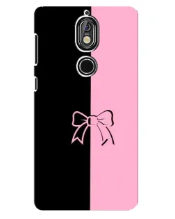 Чехол для Nokia 7 с картинкой «Половинки банта»