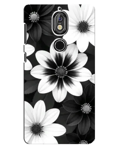 Чохол для Nokia 7 з картинкою «Монохромні айстри» Чохол для Nokia 7 з картинкою «Монохромні айстри»