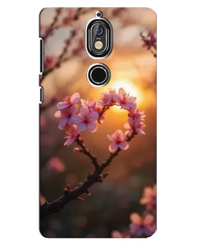 Чохол для Nokia 7 з картинкою «Рожевий цвіт сердечко на тлі заходу» Чохол для Nokia 7 з картинкою «Рожевий цвіт сердечко на тлі заходу»