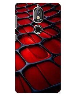 Чехол для Nokia 7 с картинкой «Красная глянцевая сетка»