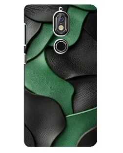Чехол для Nokia 7 с картинкой «Зеленые кожаные волны»