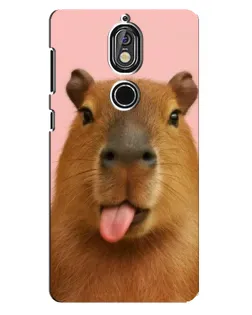 Чохол для Nokia 7 з картинкою «Капібара з язиком» Чохол для Nokia 7 з картинкою «Капібара з язиком»