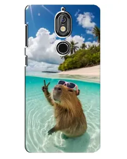 Чохол для Nokia 7 з картинкою «Капібара на морі» Чохол для Nokia 7 з картинкою «Капібара на морі»