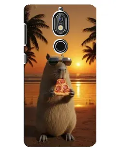 Чохол для Nokia 7 з картинкою «Капібара з піцою» Чохол для Nokia 7 з картинкою «Капібара з піцою»