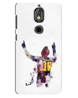 Чехол для Nokia 7 с картинкой «Акварельный Месси Барселона»