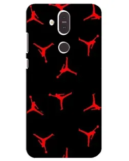 Чехол для Nokia 8.1 (2018) с картинкой «Jordan Red Pattern»