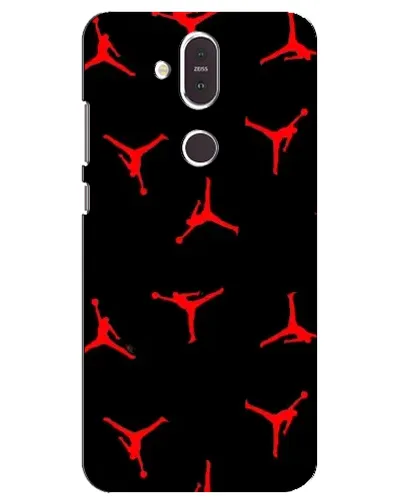 Чехол для Nokia 8.1 (2018) с картинкой «Jordan Red Pattern»