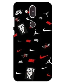 Чехол для Nokia 8.1 (2018) с картинкой «Nike Mix Pattern»