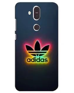 Чехол для Nokia 8.1 (2018) с картинкой «Неоновый Adidas»