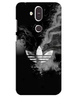 Чехол для Nokia 8.1 (2018) с картинкой «Абстрактный дым Adidas»