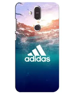 Чехол для Nokia 8.1 (2018) с картинкой «Океанская глубина адидас»