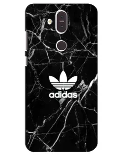 Чехол для Nokia 8.1 (2018) с картинкой «Белый мрамор Adidas»