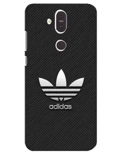 Чехол для Nokia 8.1 (2018) с картинкой «Adidas Карбоновая текстура»