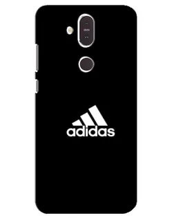 Чехол для Nokia 8.1 (2018) с картинкой «Черная классика Adidas»