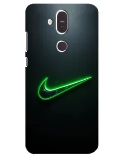 Чехол для Nokia 8.1 (2018) с картинкой «Неоновый контур Nike» Чехол для Nokia 8.1 (2018) с картинкой «Неоновый контур Nike»