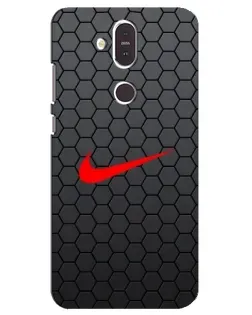 Чехол для Nokia 8.1 (2018) с картинкой «Nike — карбоновая сетка»