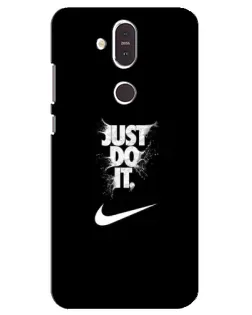 Чехол для Nokia 8.1 (2018) с картинкой «Текстовый принт Nike»