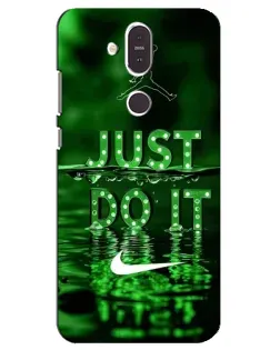 Чехол для Nokia 8.1 (2018) с картинкой «Зеленый неоновый Nike»