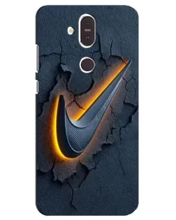Чехол для Nokia 8.1 (2018) с картинкой «Объемный логотип Найк»
