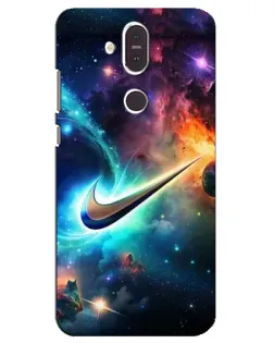 Чехол для Nokia 8.1 (2018) с картинкой «Космический Nike Swoosh»