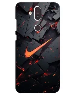 Чехол для Nokia 8.1 (2018) с картинкой «Nike — эффект разломов»