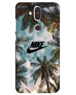 Чехол для Nokia 8.1 (2018) с картинкой «Тропический принт Nike»