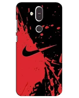 Чехол для Nokia 8.1 (2018) с картинкой «Красные брызги Nike»