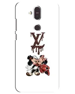 Чехол для Nokia 8.1 (2018) с картинкой «LV и Микки Маус»