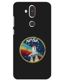 Чехол для Nokia 8.1 (2018) с картинкой «NASA — эмблема миссии»