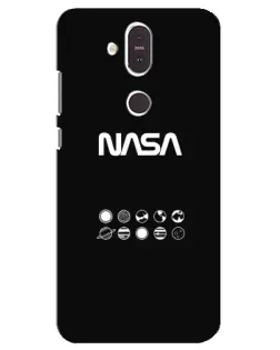 Чехол для Nokia 8.1 (2018) с картинкой «NASA — технический принт»