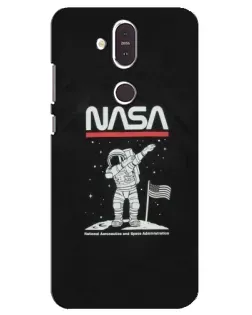 Чехол для Nokia 8.1 (2018) с картинкой «NASA — шагаем по Луне»