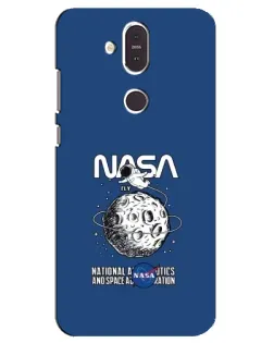 Чехол для Nokia 8.1 (2018) с картинкой «NASA — лунная миссия»