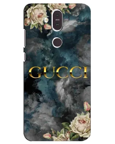 Чехол для Nokia 8.1 (2018) с картинкой «Абстрактные цветы Gucci»