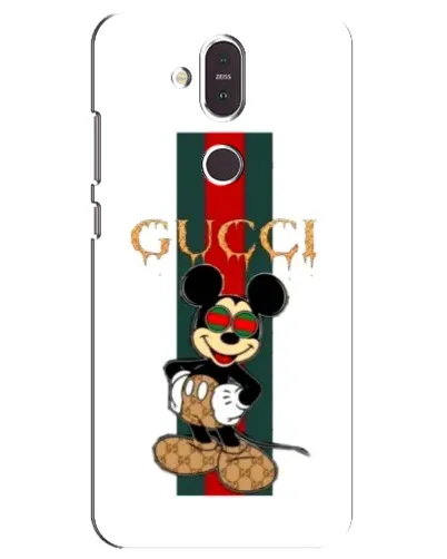 Чехол для Nokia 8.1 (2018) с картинкой «Микки Маус Gucci — полосы»
