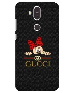 Чехол для Nokia 8.1 (2018) с картинкой «Минни Маус Gucci — черный»