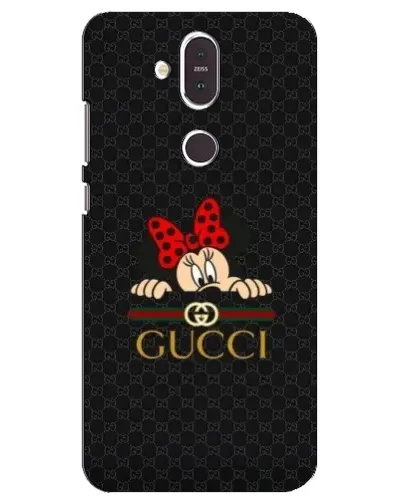 Чехол для Nokia 8.1 (2018) с картинкой «Минни Маус Gucci — черный»