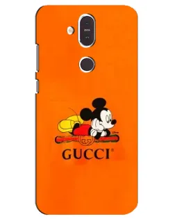 Чехол для Nokia 8.1 (2018) с картинкой «Микки Маус Gucci — оранж»