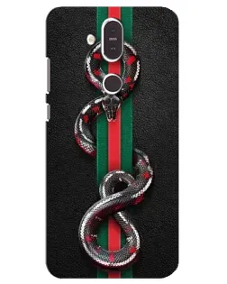 Чехол для Nokia 8.1 (2018) с картинкой «Gucci — змея на полосе»