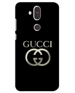 Чехол для Nokia 8.1 (2018) с картинкой «Gucci — золото на черном»